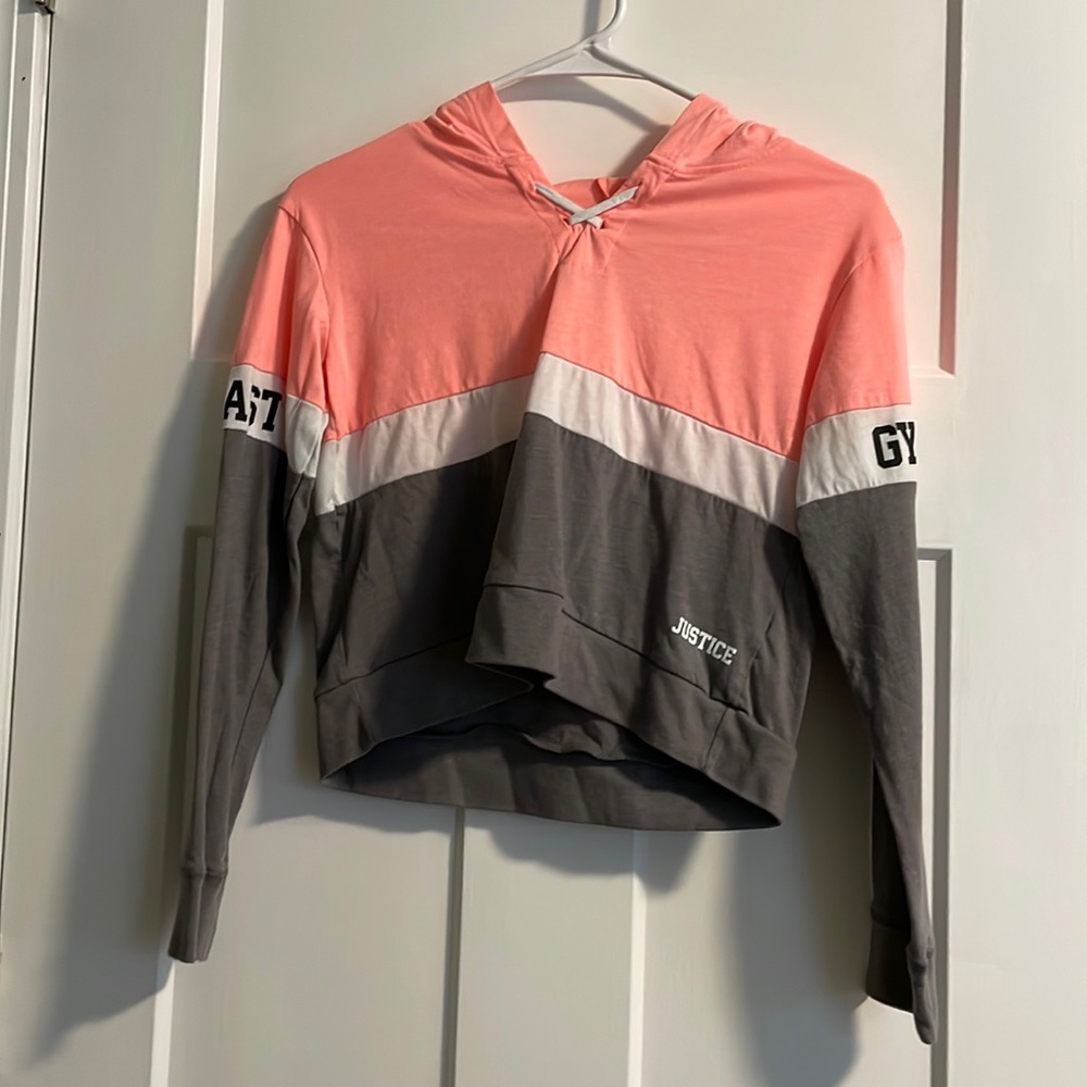 Justice Gymnast cropped hoodie. Size 12